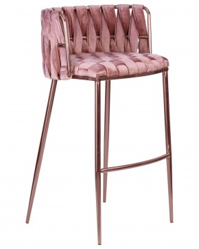 Стул барный DOBRIN EMMA ROSE GOLD, розовый велюр (VF-10) в Нижнекамске - nizhnekamsk.ok-mebel.com | фото 2