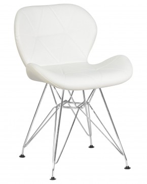Стул обеденный DOBRIN BUTTERFLY CHROME, ножки хром, цвет белый в Нижнекамске - nizhnekamsk.ok-mebel.com | фото