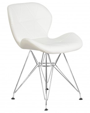 Стул обеденный DOBRIN BUTTERFLY CHROME, ножки хром, цвет белый в Нижнекамске - nizhnekamsk.ok-mebel.com | фото 2