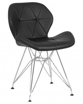Стул обеденный DOBRIN BUTTERFLY CHROME, ножки хром, цвет чёрный в Нижнекамске - nizhnekamsk.ok-mebel.com | фото