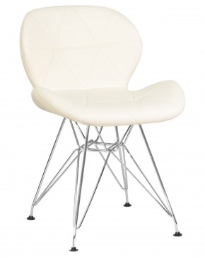 Стул обеденный DOBRIN BUTTERFLY CHROME, ножки хром, цвет кремовый в Нижнекамске - nizhnekamsk.ok-mebel.com | фото