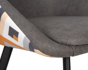 Стул обеденный DOBRIN MARKUS, ЭМАЛЬ ЧЕРНЫЙ МУАР ткань Candy Graphite+Escada Ochre в Нижнекамске - nizhnekamsk.ok-mebel.com | фото 7