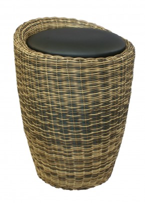 Табурет с местом для хранения LM-1100Rattan, чёрный в Нижнекамске - nizhnekamsk.ok-mebel.com | фото