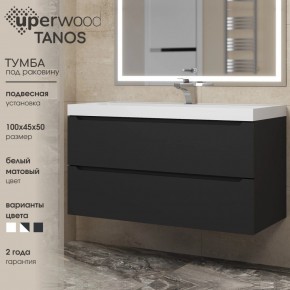 Тумба под раковину Uperwood Tanos 100 см, подвесная, черная матовая в Нижнекамске - nizhnekamsk.ok-mebel.com | фото 3