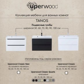 Тумба под раковину Uperwood Tanos 70 см, подвесная, белая/графит в Нижнекамске - nizhnekamsk.ok-mebel.com | фото 10