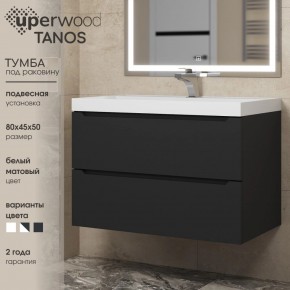 Тумба под раковину Uperwood Tanos 80 см, подвесная, черная матовая в Нижнекамске - nizhnekamsk.ok-mebel.com | фото 3
