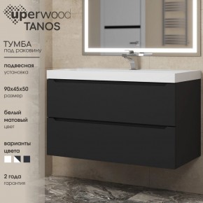 Тумба под раковину Uperwood Tanos 90 см, подвесная, черная матовая в Нижнекамске - nizhnekamsk.ok-mebel.com | фото 3